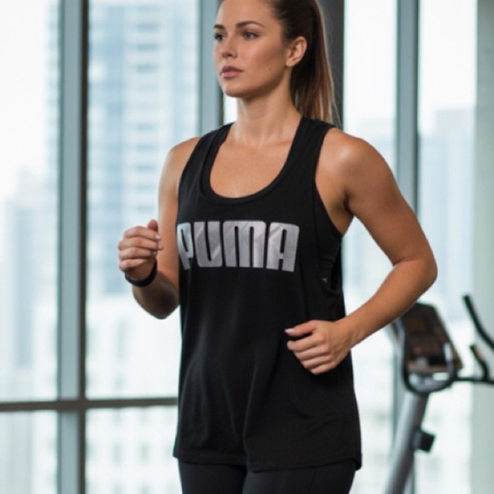 Puma sleeveless Race-back black top size XL NWT